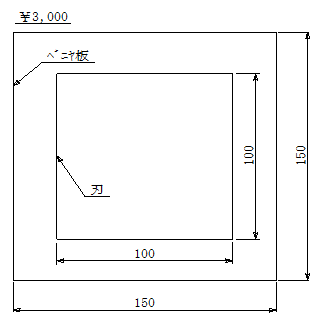 抜型代の目安または、最も安く製作する場合の目安を教えてほしいです。